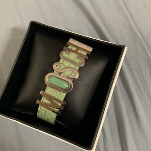 Moschino Green Croc Alphabet Watch